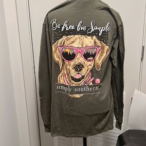 simply southern shirt medium dog with glasses new
